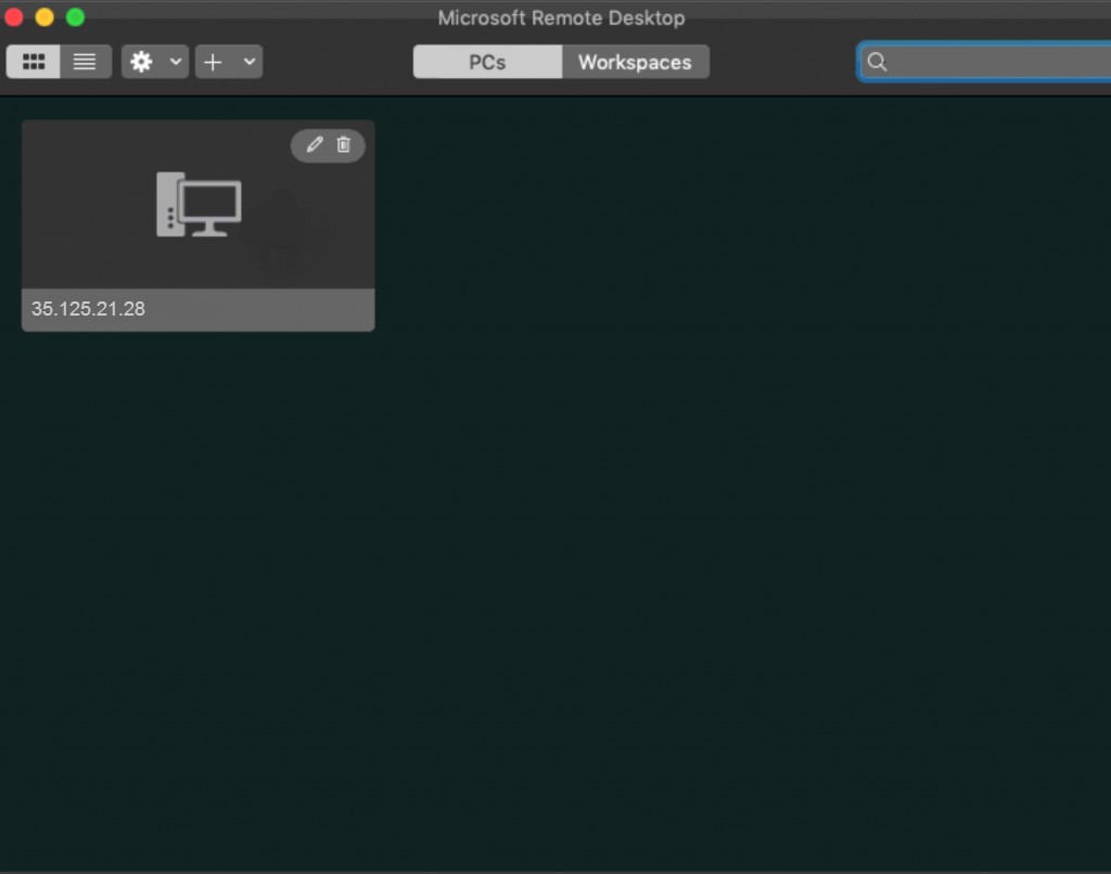 Connecting MAC RDP
